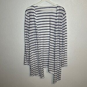 Chico’s The Ultimate Tee Striped Open Front Cardigan Size 1